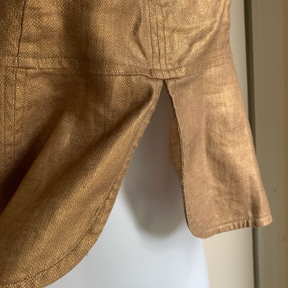 Chanel Cropped Tank Top Gold Linen/Silk Small - Picture 2 of 13